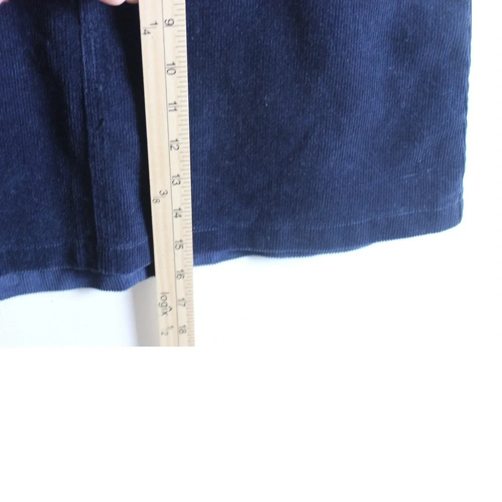 Forever 21 Navy Blue Corduroy‎ A Line Zipper Skirt Junior Size Medium